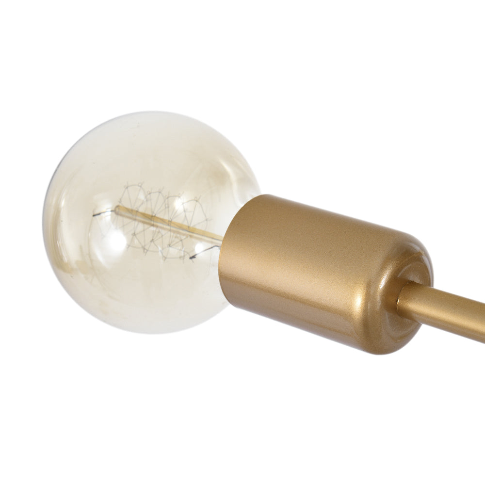 Mid-century Sputnik Semi Flush Mount Brass Chandelier