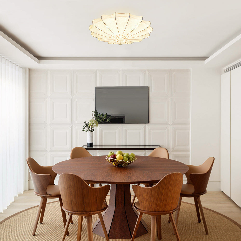 Mid-Century Modern White Flush Mount Light