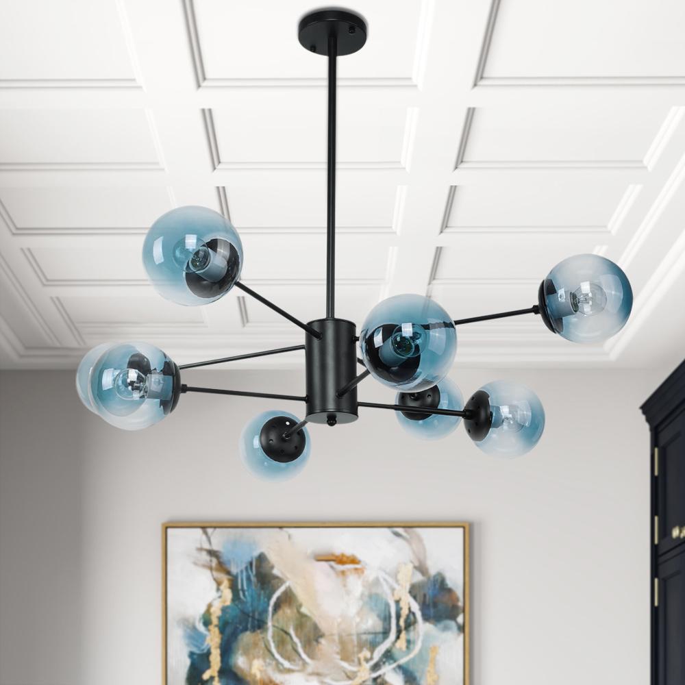 Blue Sputnik Bubble Light Chandelier