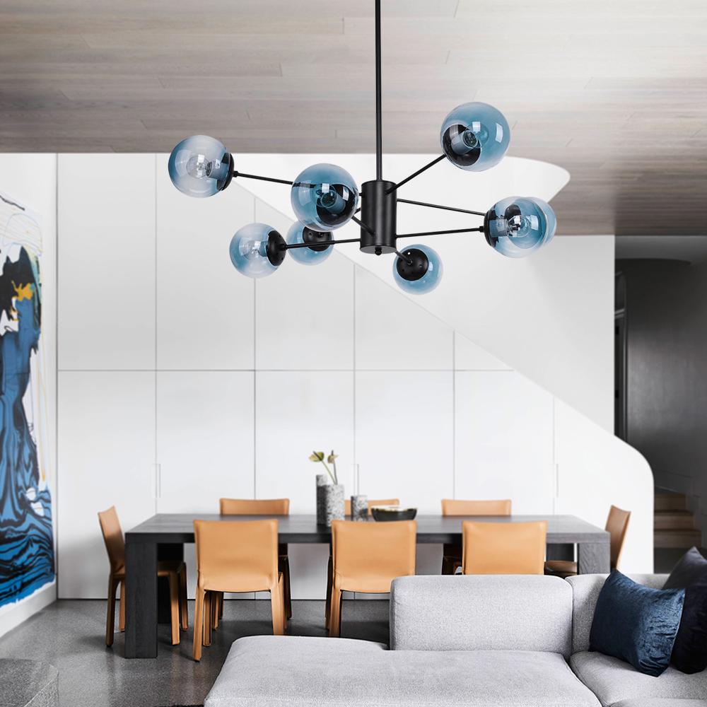 Blue Sputnik Bubble Light Chandelier