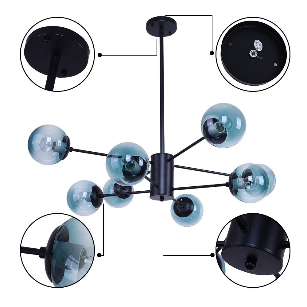 Blue Sputnik Bubble Light Chandelier