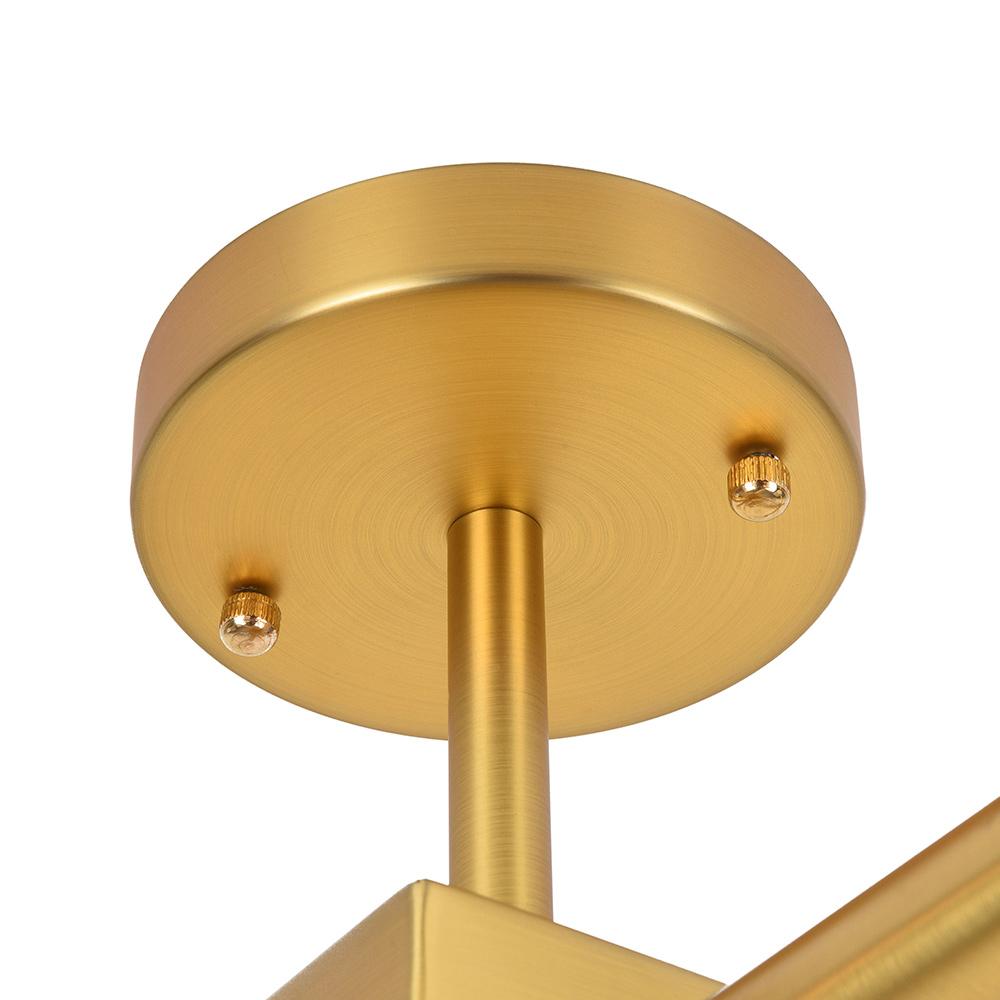 Gold Sputnik Frosted Glass Globe Semi Flush Mount Chandelier