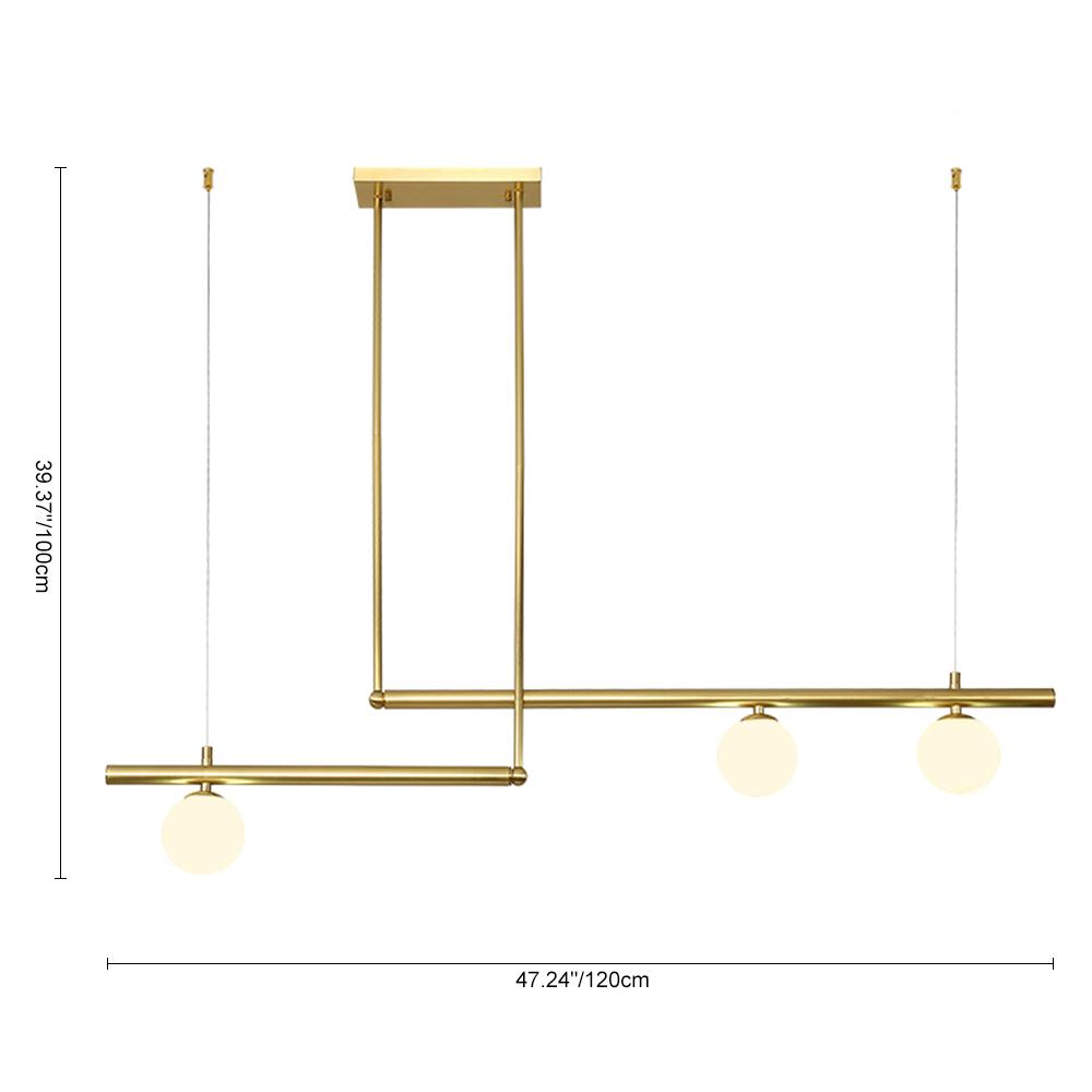 Kitchen Island Glass Globe Linear Chandelier