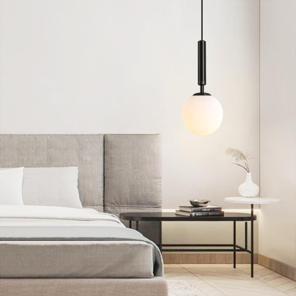 Mid-century 1-light Glass Globe Pendant Light