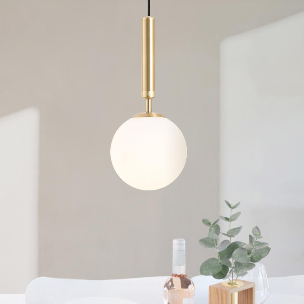 Mid-century 1-light Glass Globe Pendant Light