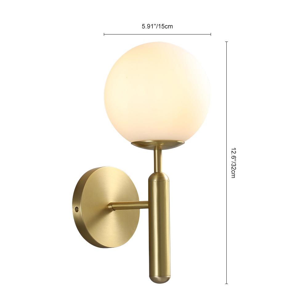 Mid-century 1-light Globe Wall Sconce