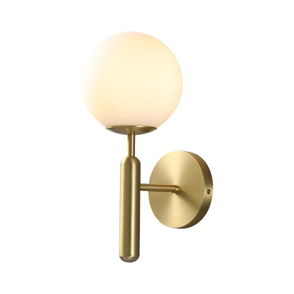 Mid-century 1-light Globe Wall Sconce
