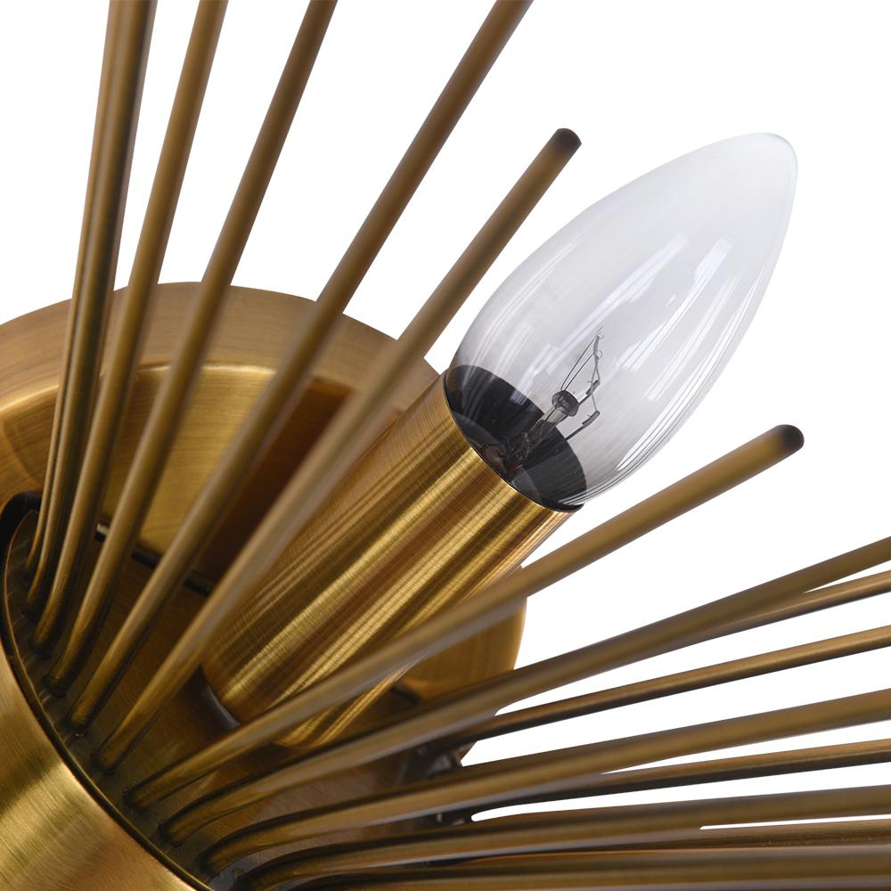 Mid-century Modern Starburst Brass Wall Sconce