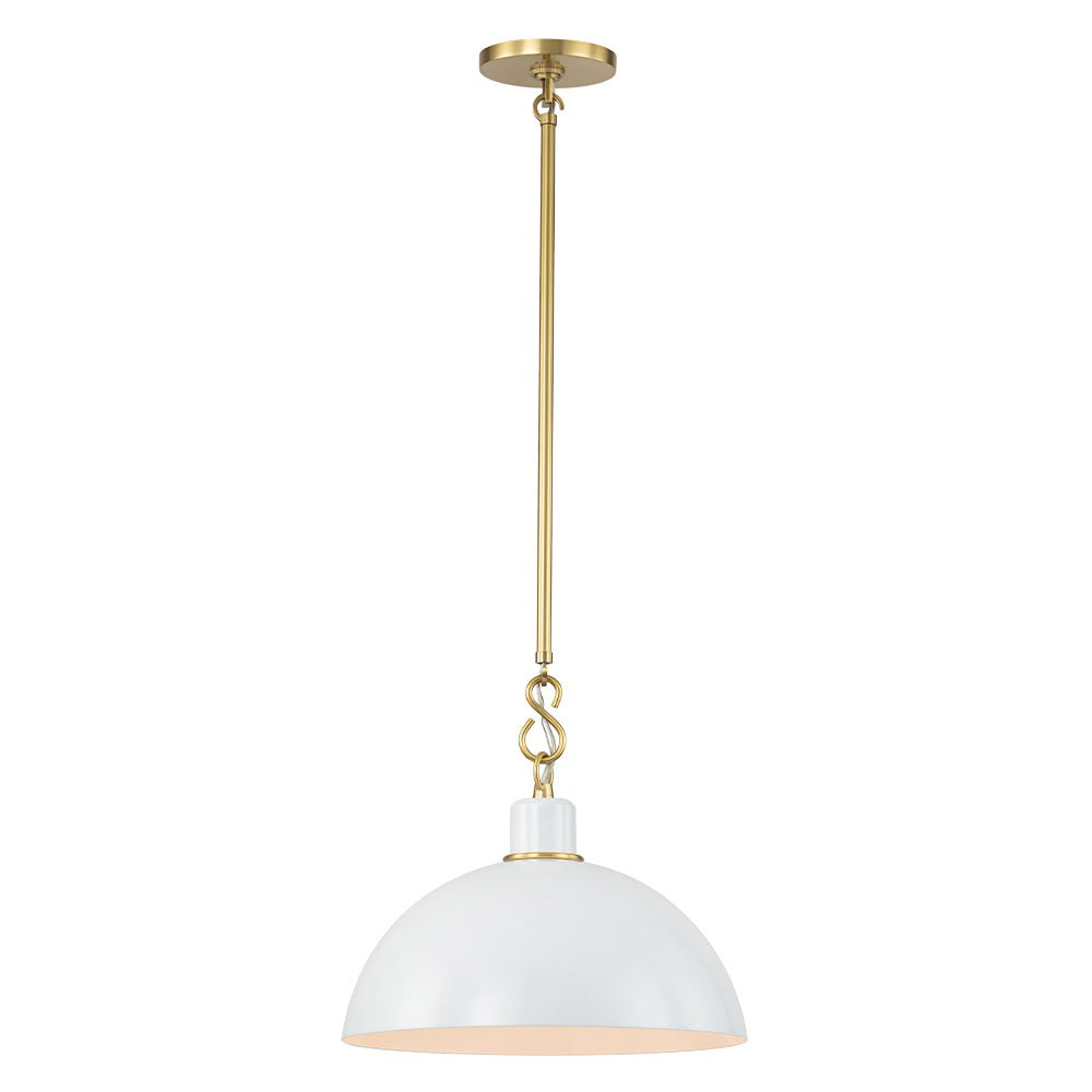 (OpenBox) 1-Light Danish Kitchen Dome Pendant Light - Black White