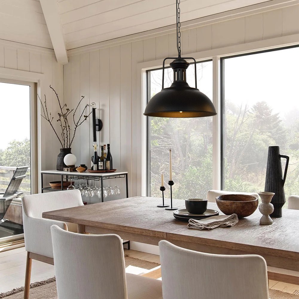1-Light Industrial Dome Pendant Light