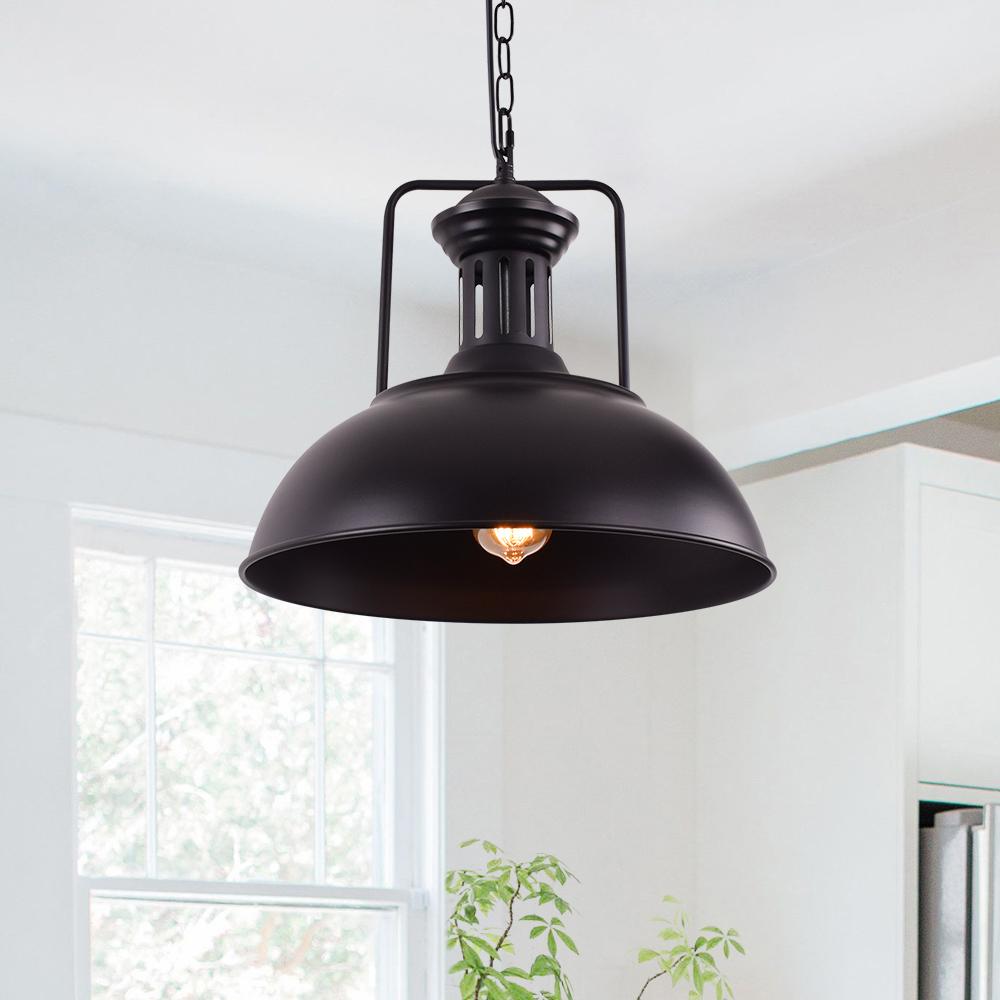 1-Light Industrial Dome Pendant Light