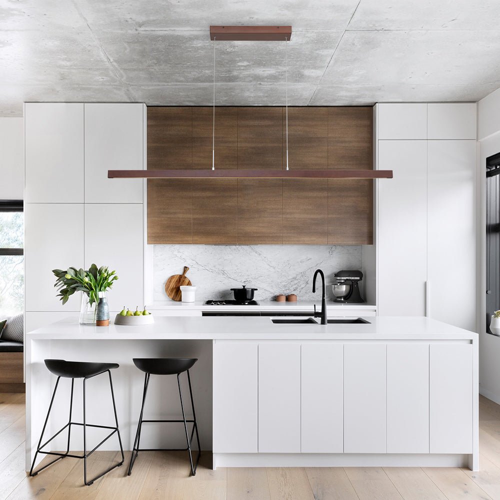 (OpenBox) 1-Light Modern Minimalist LED Wood Linear Chandelier