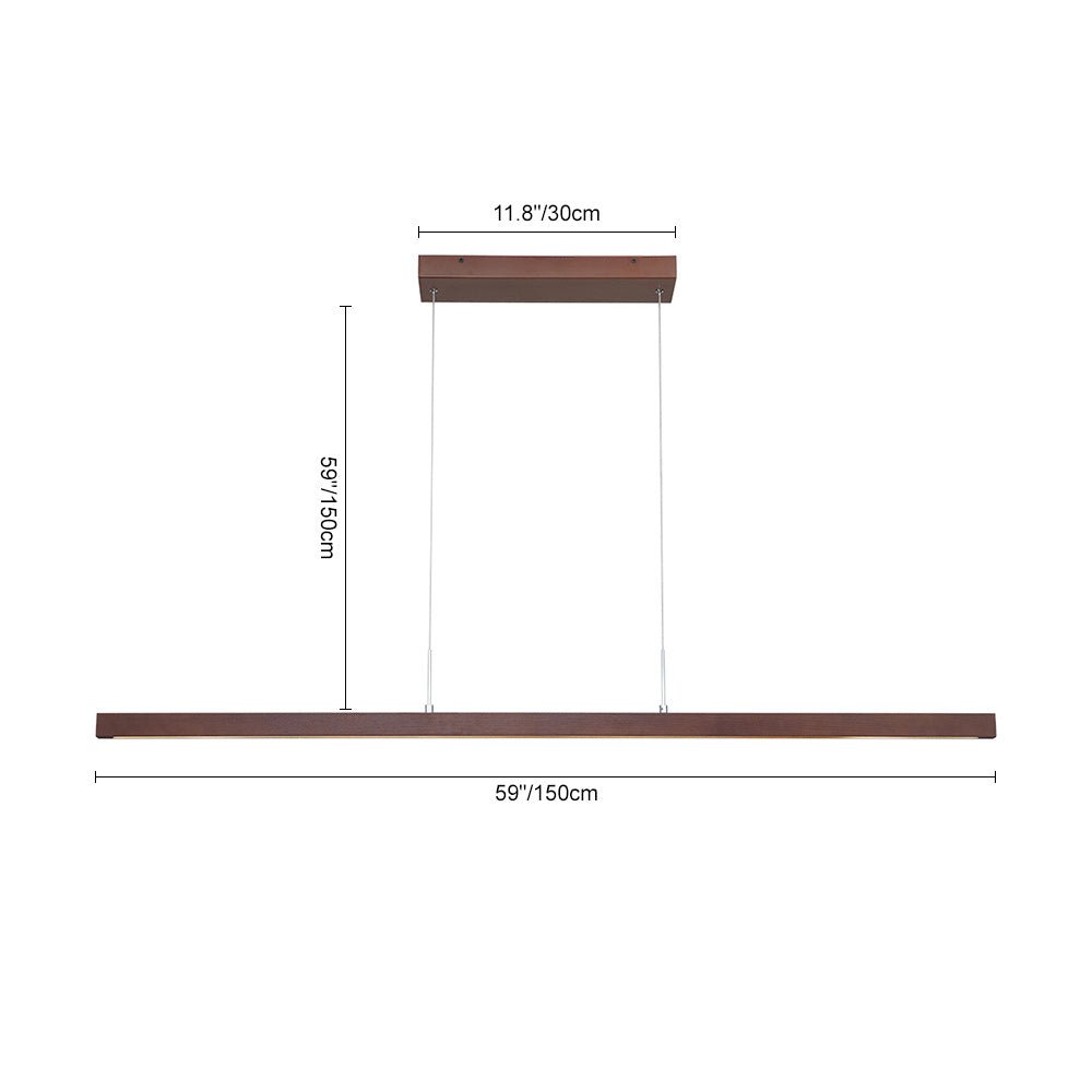 (OpenBox) 1-Light Modern Minimalist LED Wood Linear Chandelier