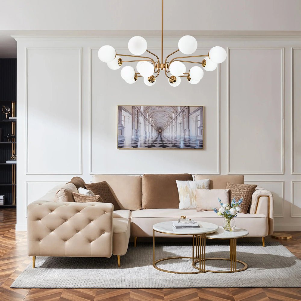 16-Light Frosted Glass Globe Bubble Sputnik Chandelier