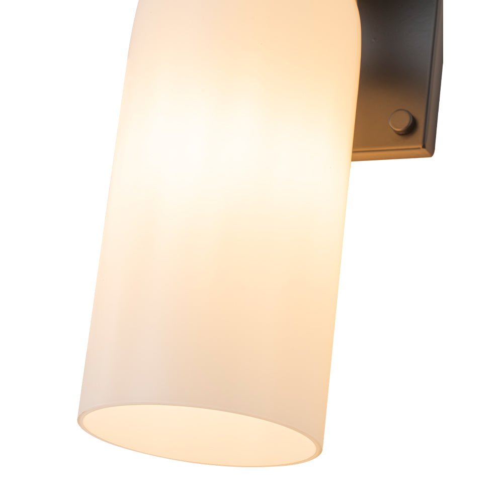 2-Light Milky White Glass Cylinder Vanity Wall Sconce