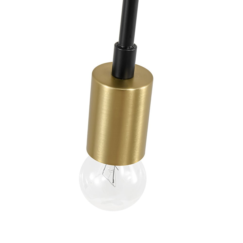 3-Light Black Brass Sputnik Semi Flush Mount