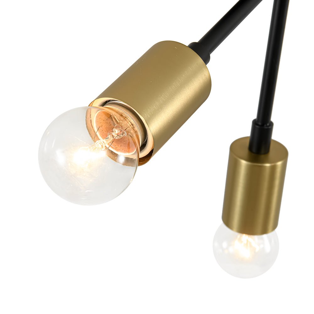 3-Light Black Brass Sputnik Semi Flush Mount