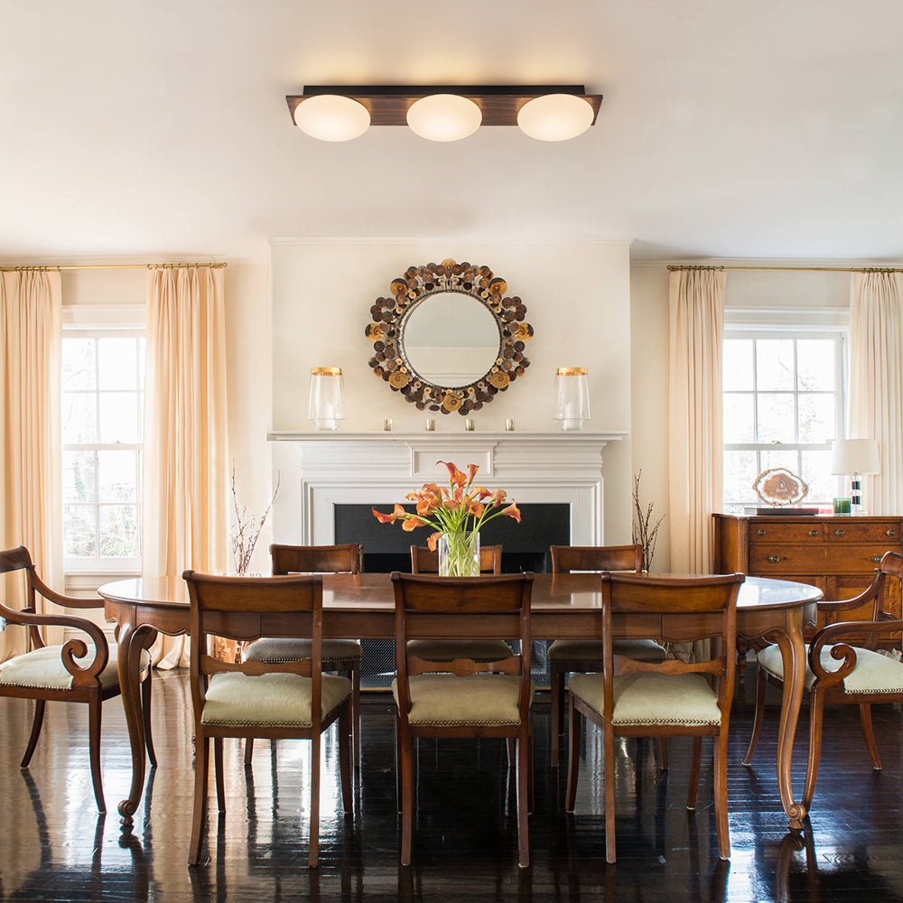 3-Light Dimmable LED Rustic Linear Flush Mount Light