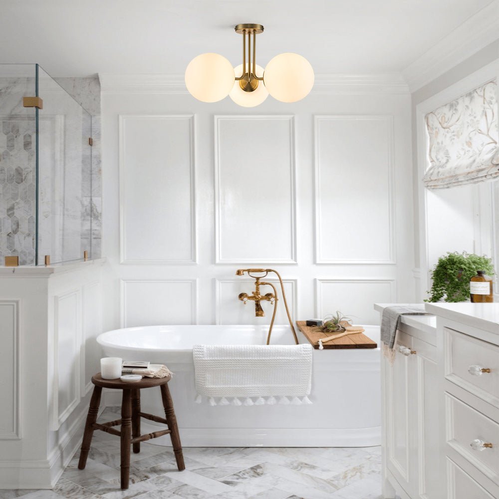 3-Light Frosted Glass Globe Ceiling Light