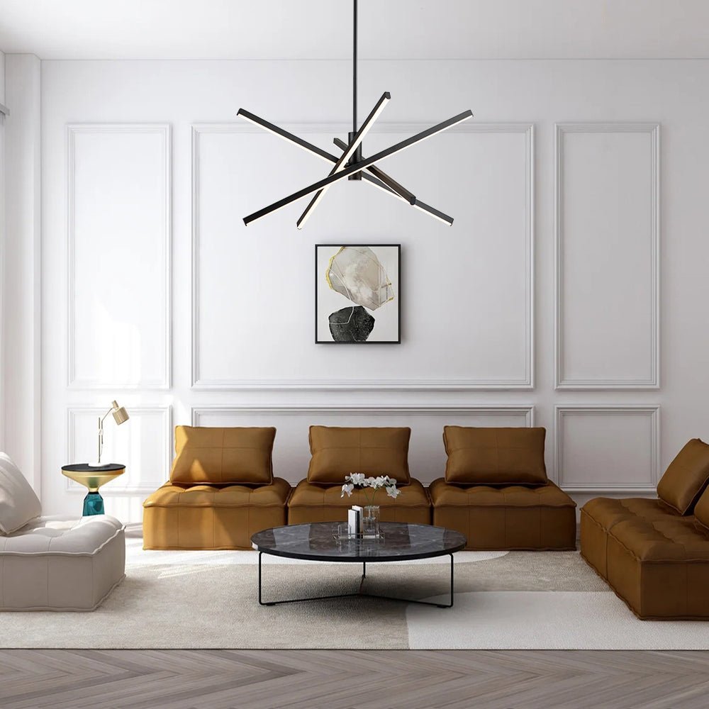 4-Light Dimmable LED Tube Sputnik Chandelier