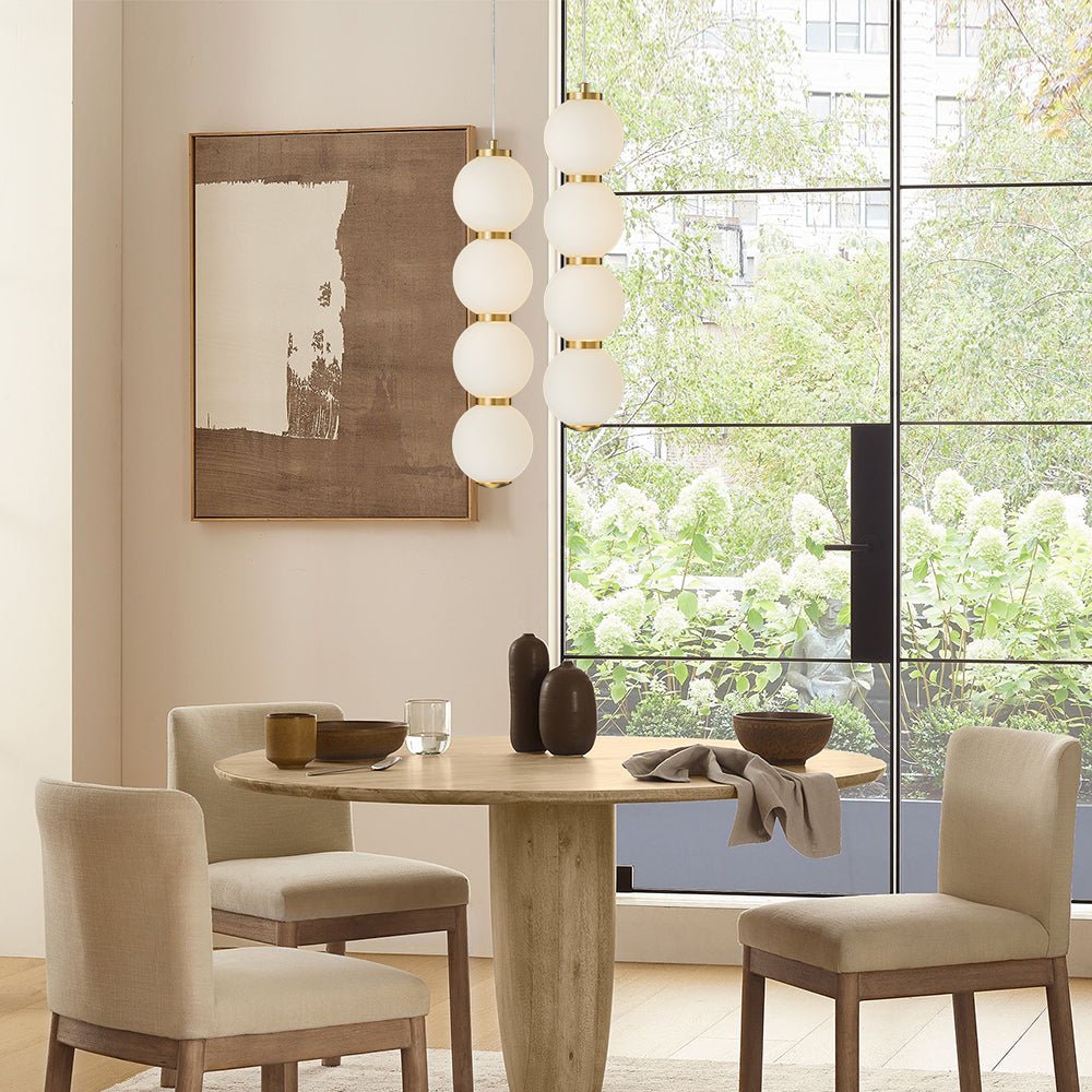 4-Light LED Frosted Glass Strand Globe Pendant Light