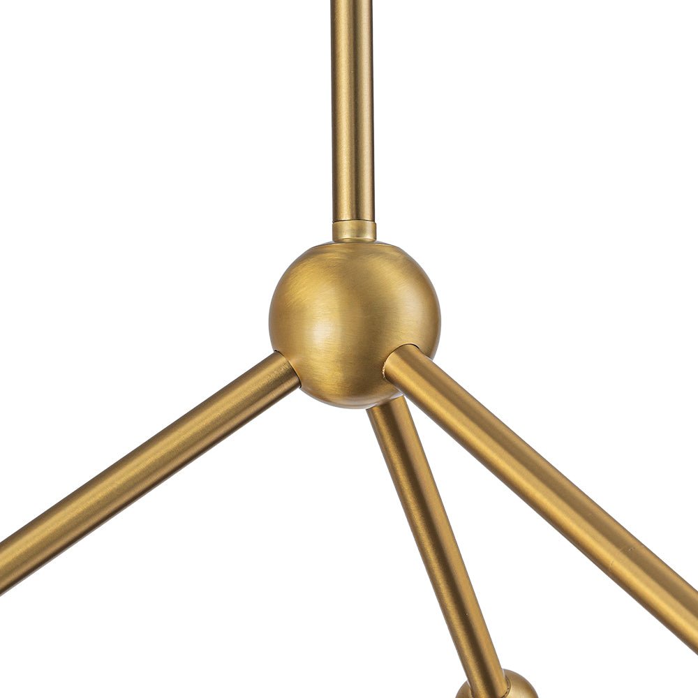 6-Light Amber Glass Globe Branch Sputnik Chandelier