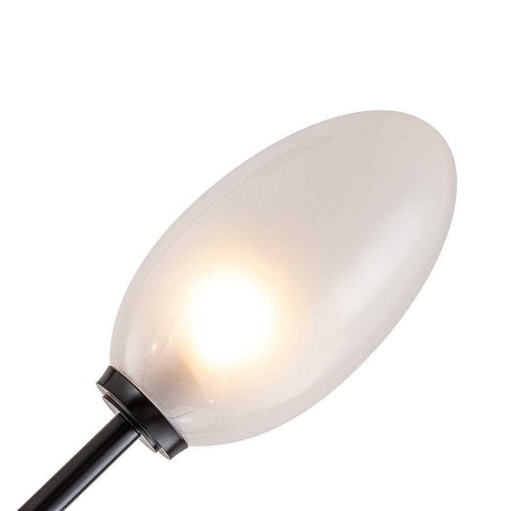6-Light Frosted Glass Egg Adjustable Sputnik Ceiling Light
