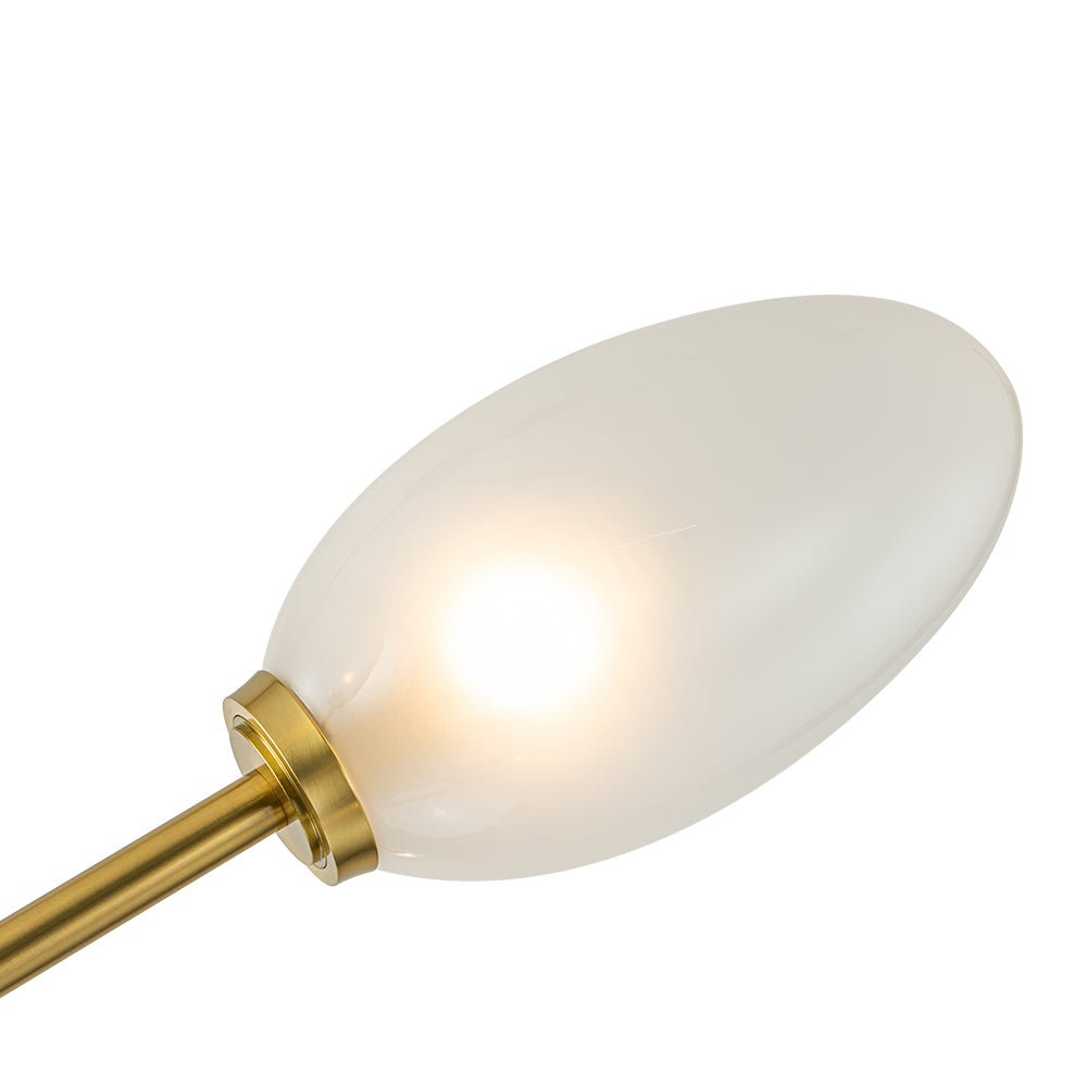 6-Light Frosted Glass Egg Adjustable Sputnik Ceiling Light