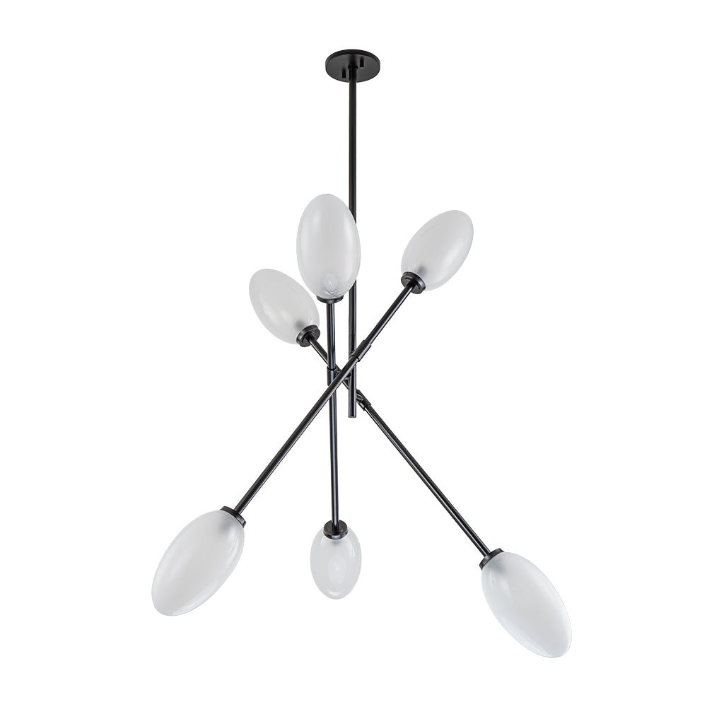6-Light Frosted Glass Egg Adjustable Sputnik Ceiling Light