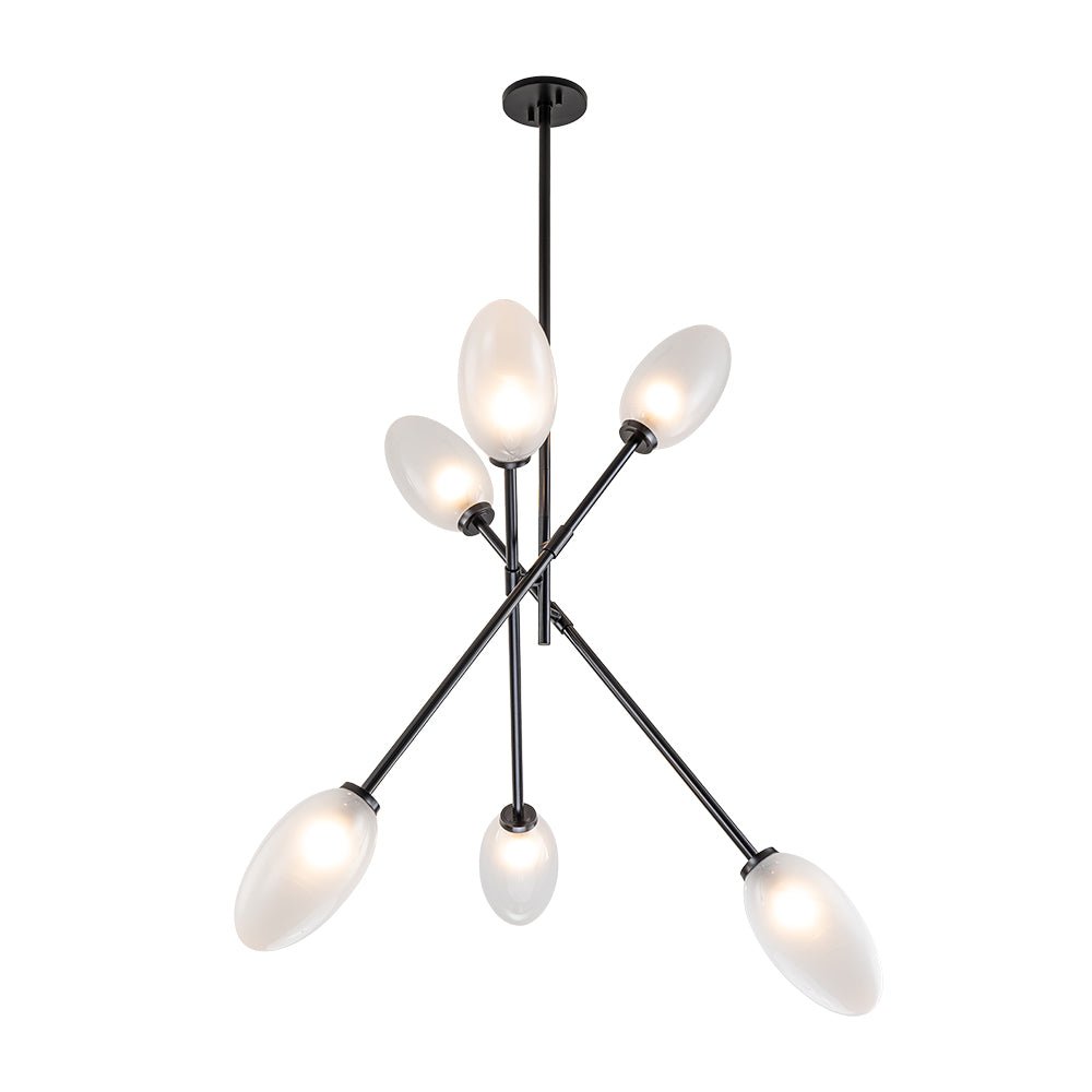 6-Light Frosted Glass Egg Adjustable Sputnik Ceiling Light