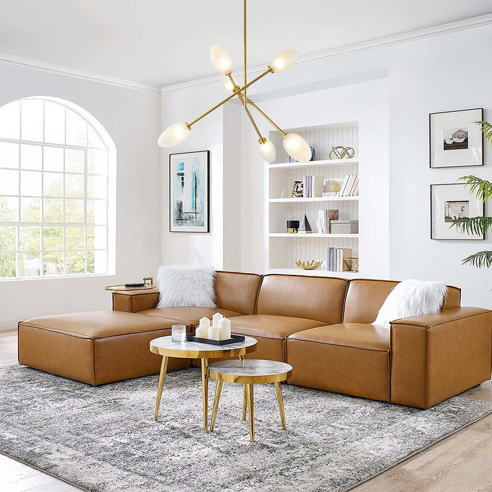 6-Light Frosted Glass Egg Adjustable Sputnik Ceiling Light