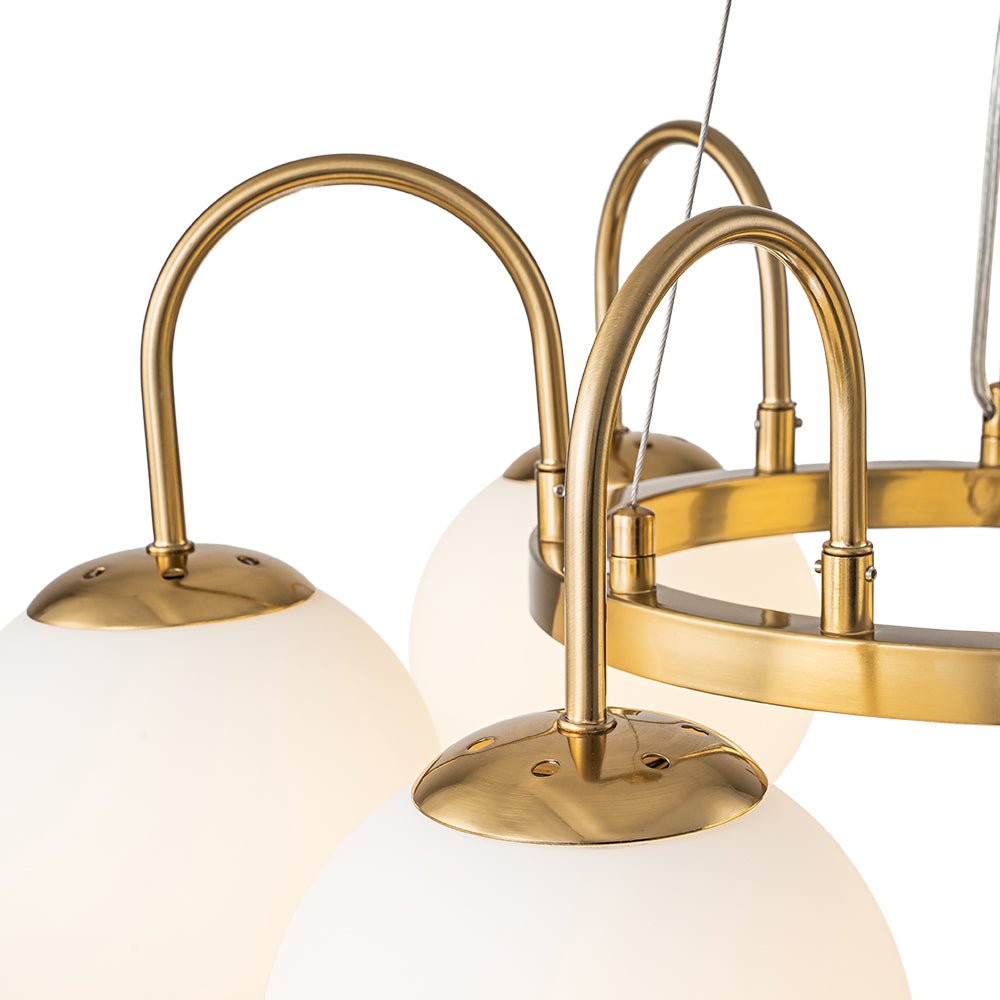 6-Light Frosted Glass Globe Bubble Round Chandelier