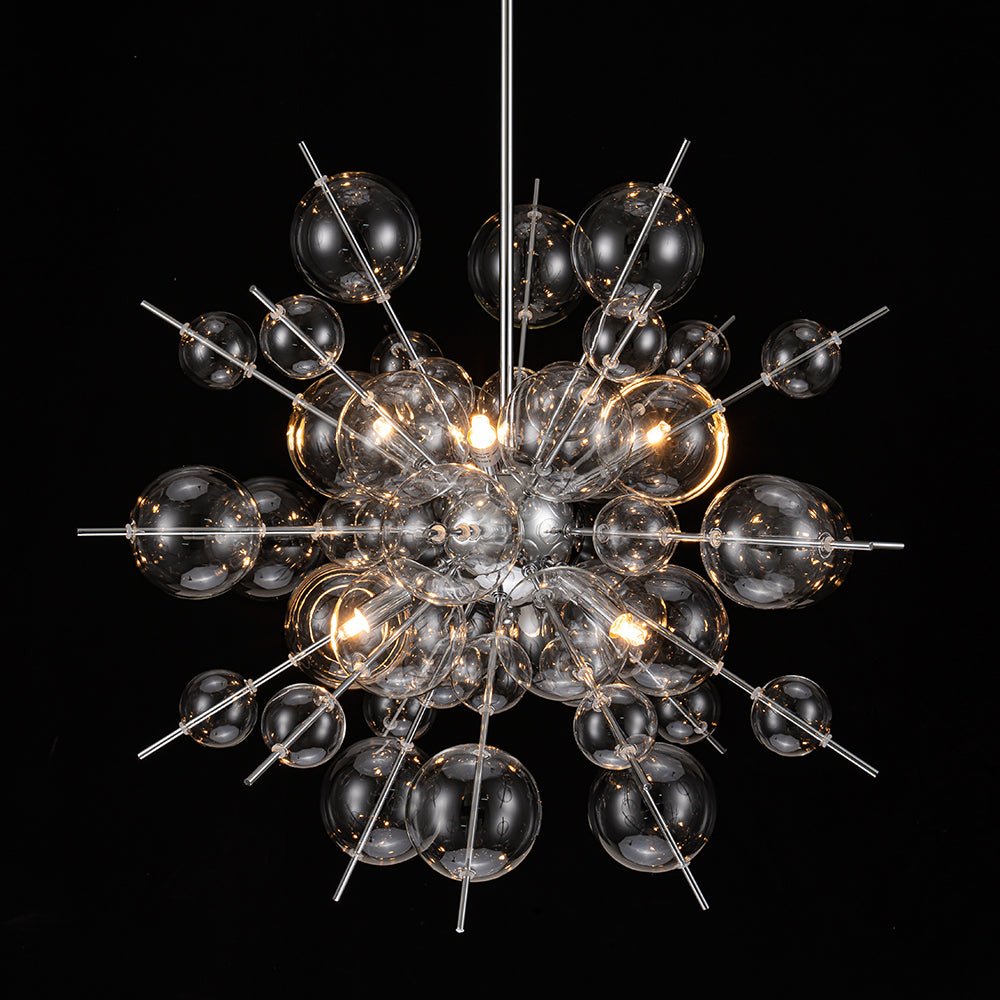 6-Light Glass Globe Bubble Sputnik Sunburst Chandelier