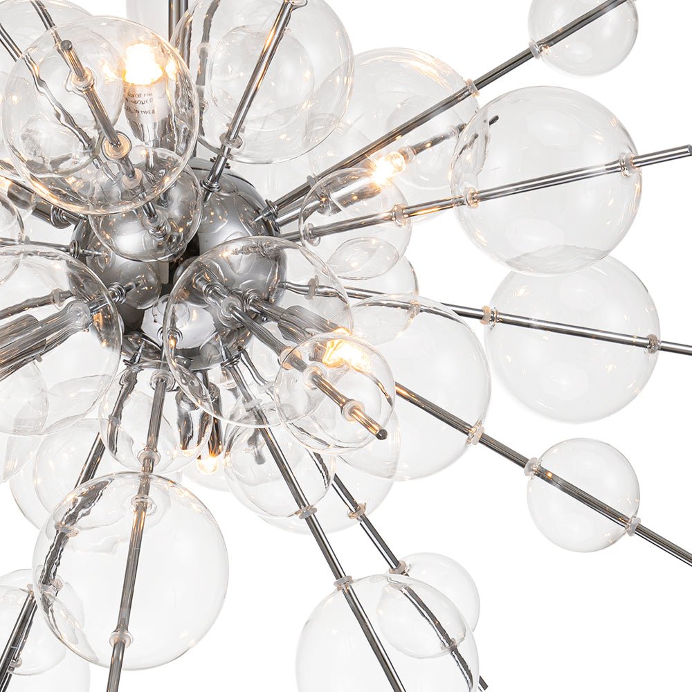 6-Light Glass Globe Bubble Sputnik Sunburst Chandelier