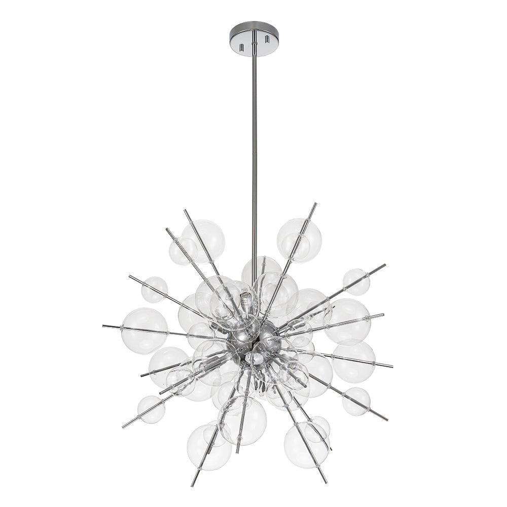 6-Light Glass Globe Bubble Sputnik Sunburst Chandelier