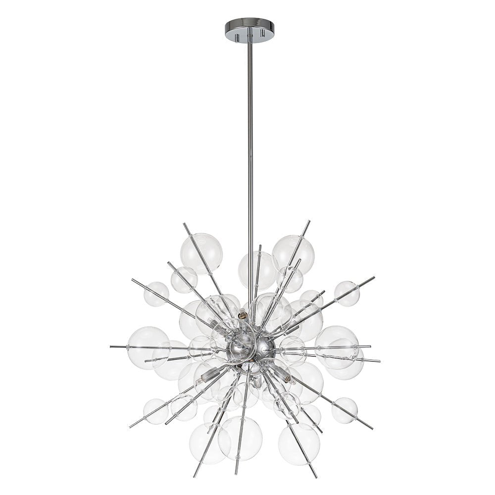 6-Light Glass Globe Bubble Sputnik Sunburst Chandelier