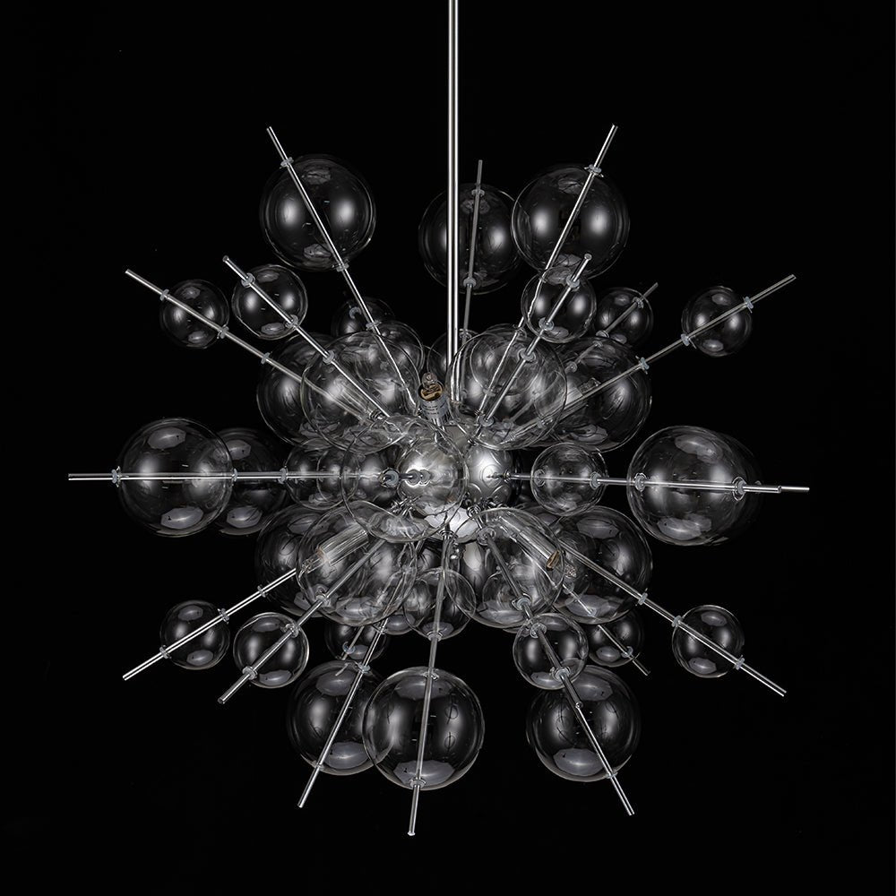 6-Light Glass Globe Bubble Sputnik Sunburst Chandelier