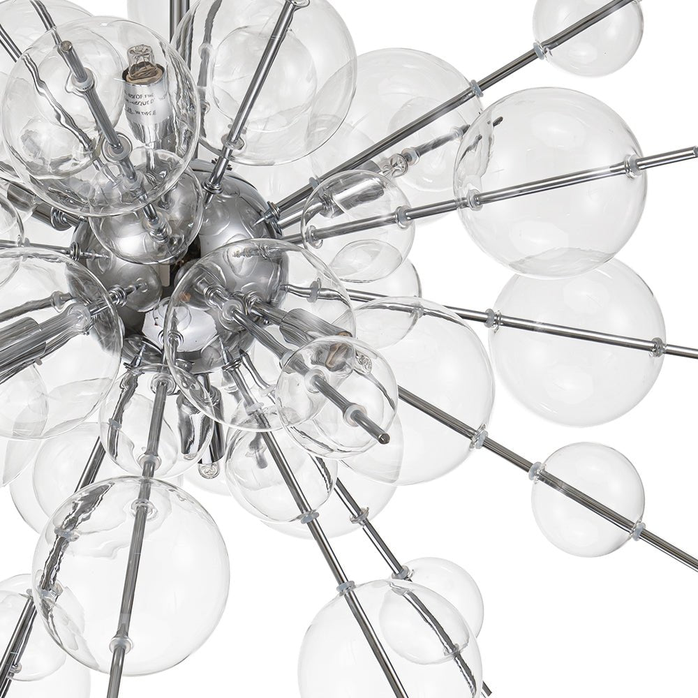 6-Light Glass Globe Bubble Sputnik Sunburst Chandelier