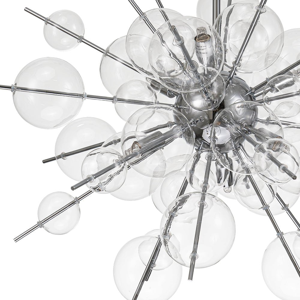 6-Light Glass Globe Bubble Sputnik Sunburst Chandelier