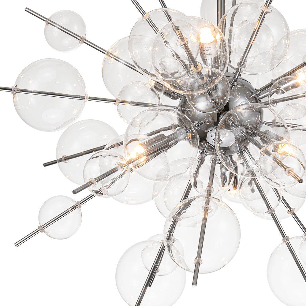 6-Light Glass Globe Bubble Sputnik Sunburst Chandelier