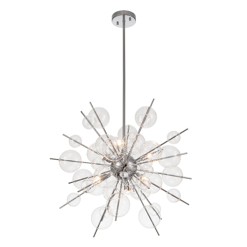 6-Light Glass Globe Bubble Sputnik Sunburst Chandelier
