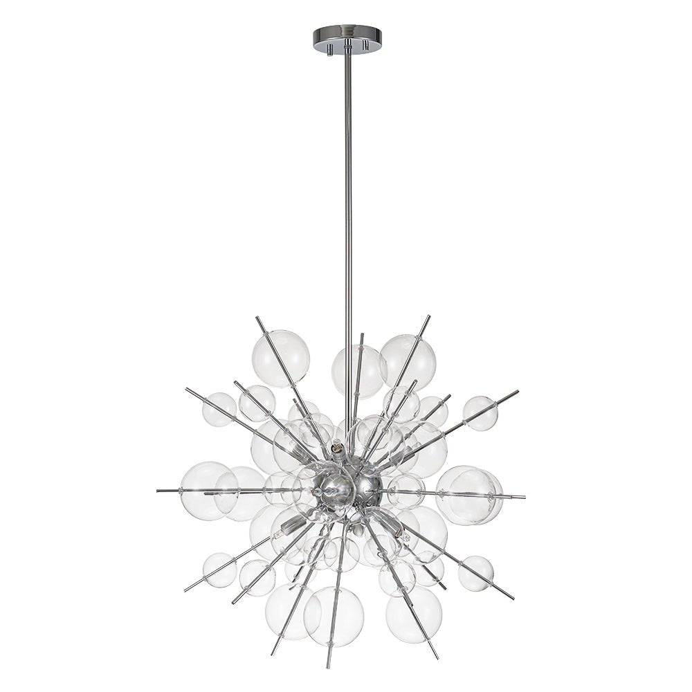 6-Light Glass Globe Bubble Sputnik Sunburst Chandelier