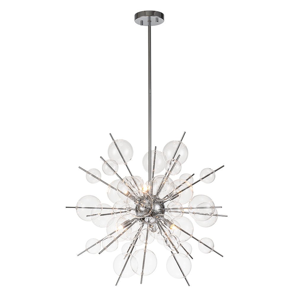 6-Light Glass Globe Bubble Sputnik Sunburst Chandelier