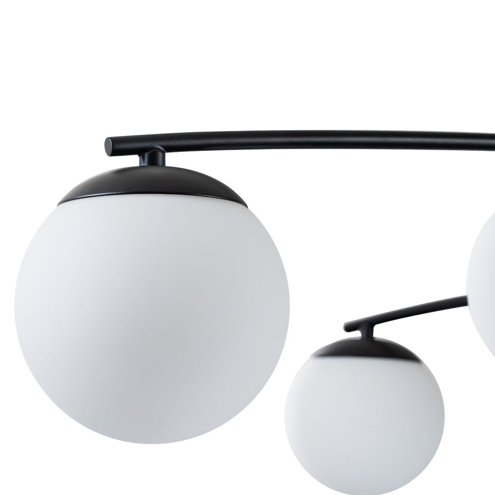 6-Light Milky Glass Globe Linear Sputnik Ceiling Light