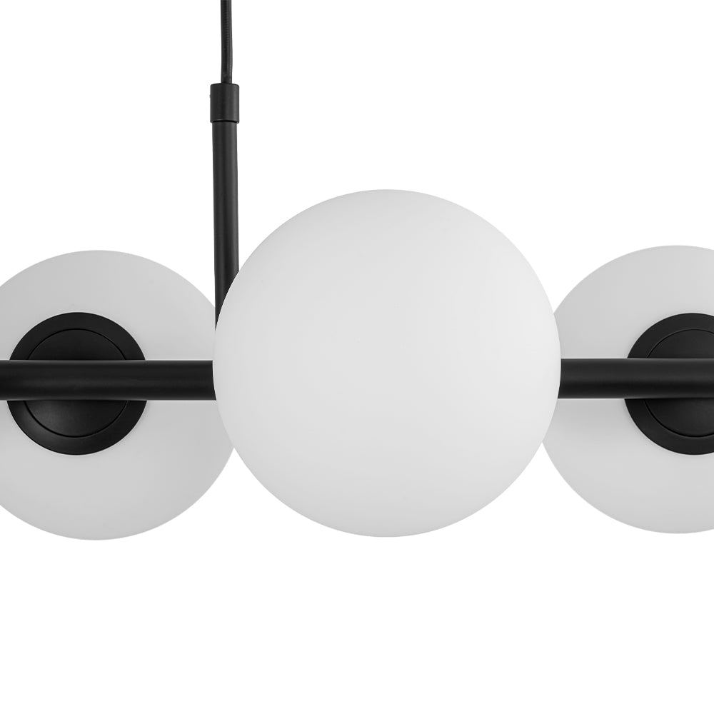 6-Light Opal Glass Globe Linear Island Chandelier