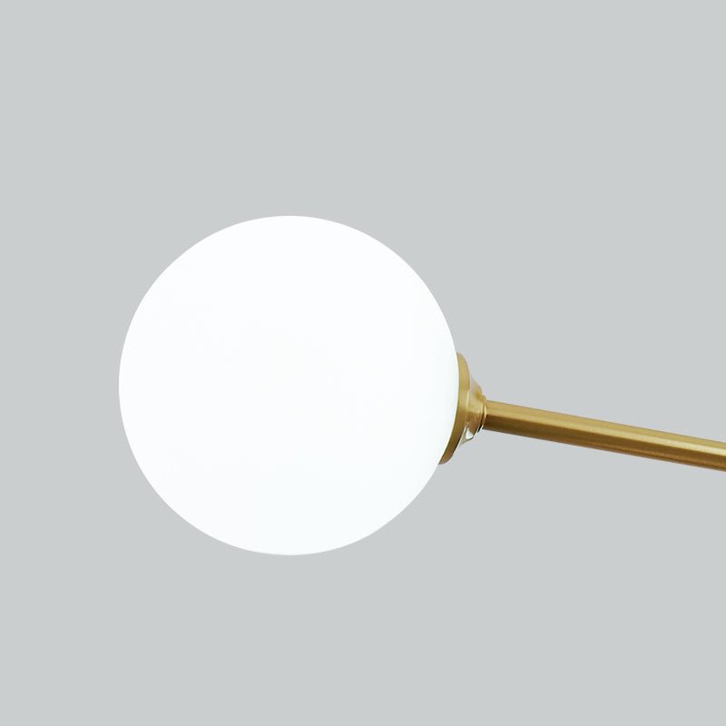 6-Light Opal Glass Globe Linear Sputnik Semi Flush