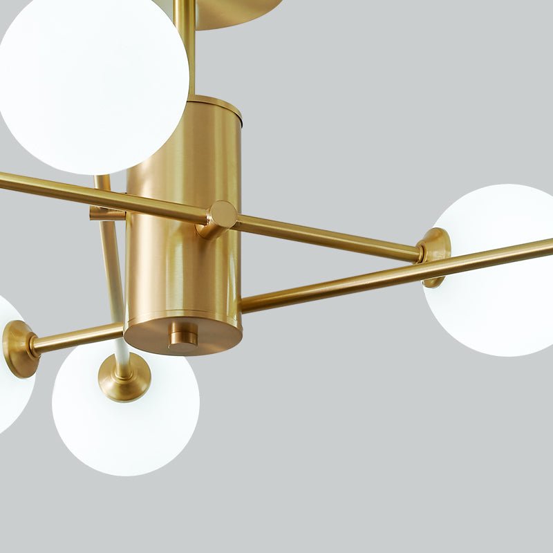 6-Light Opal Glass Globe Linear Sputnik Semi Flush