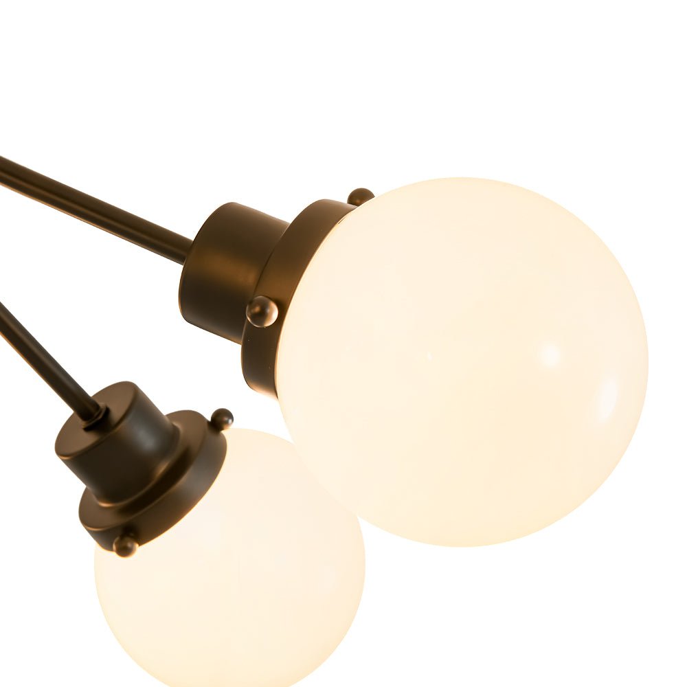 6-Light Opal Glass Globe Sputnik Semi Flush Mount