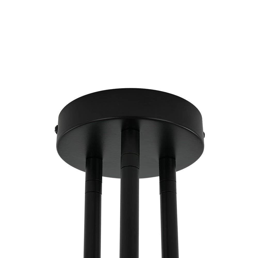 6-Light Smoked Glass Globe Linear Sputnik Semi Flush