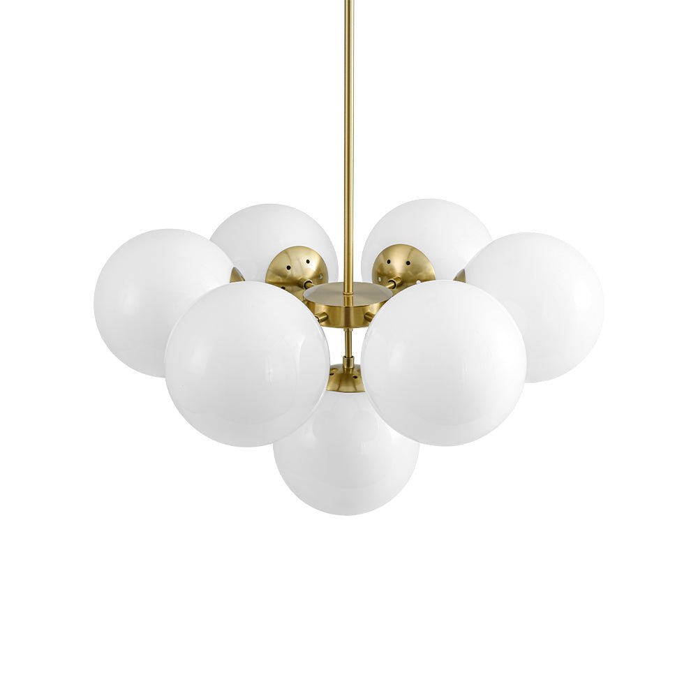 7-light Brass Sputnik Opal Glass Globe Bubble Chandelier